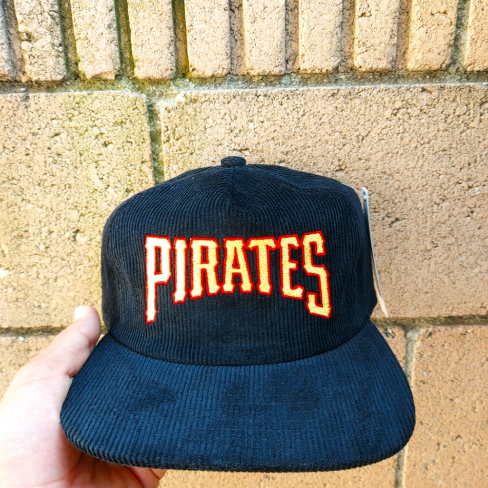 Custom embroidered pirates corduroy snapback